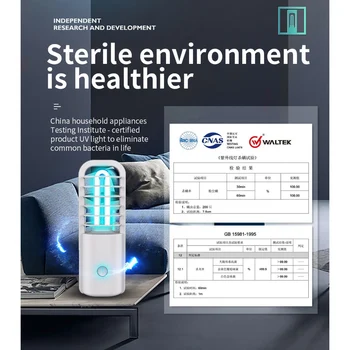 

UV Sterilizer Lamp Built In USB Rechargeable Battery Ultraviolet Sterilization Can Killing 99% Bacterial Mini Sterilization Lamp