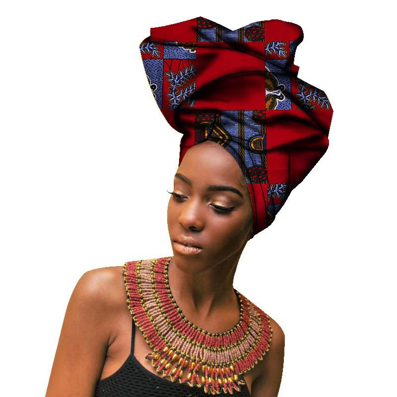 Женские аксессуары для волос традиционный принт тюрбан Африканский шарф модная головная повязка головной убор девушка оберточная бумага для головы Базен костюм в африканском стиле