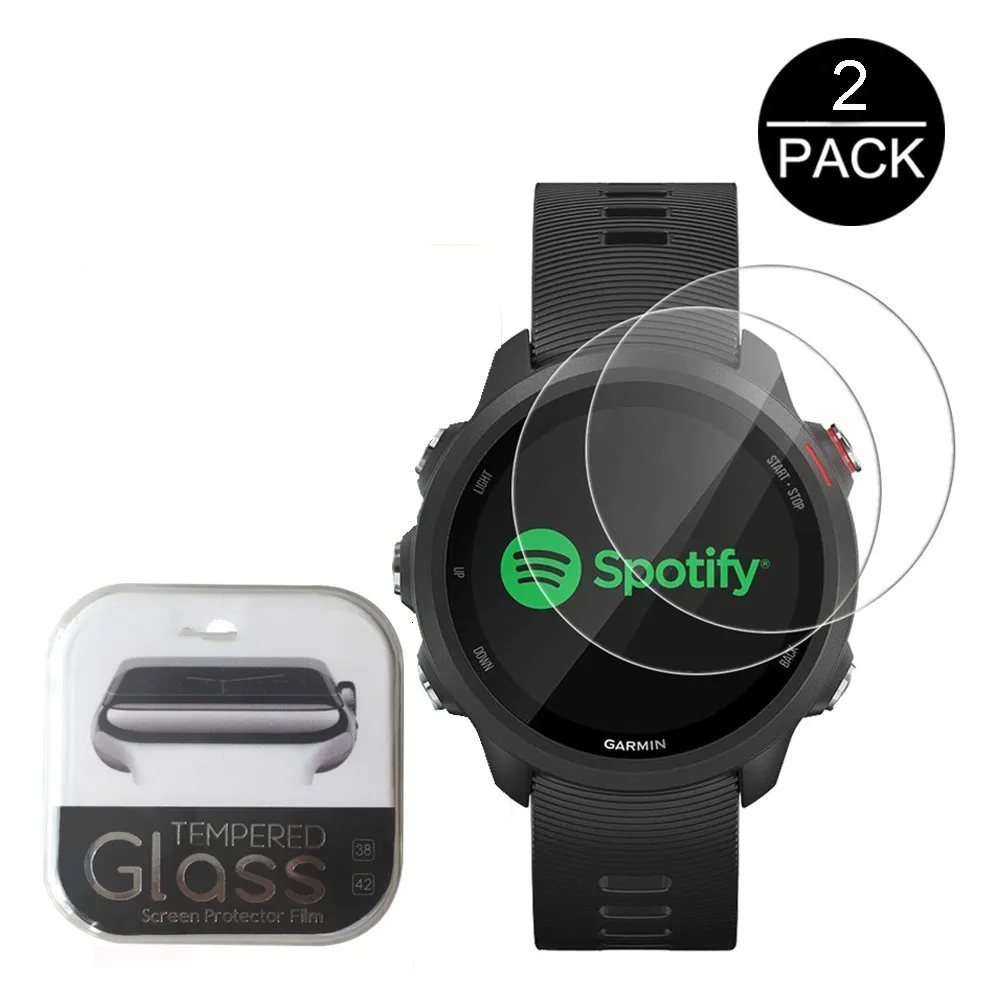 2 упаковки 2.5D 9H для Garmin Forerunner 245 Music SmartWatch защита экрана Ультра прозрачное закаленное стекло для Garmin 945 645 45S