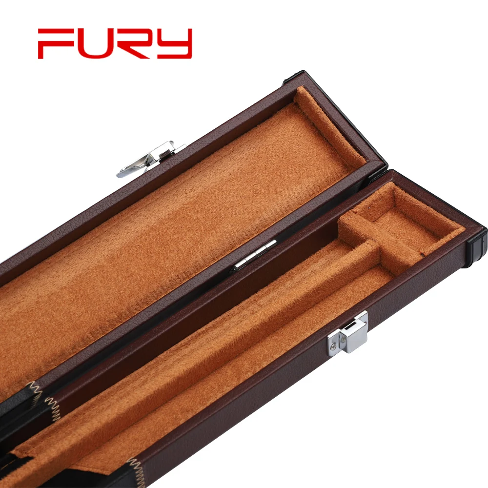FURY 풀 큐 박스 2 홀 와인 레드 PU 1/2 피스 큐 박스 3/4 피스 스누커 박스, 내구성 좋은 당구 액세서리