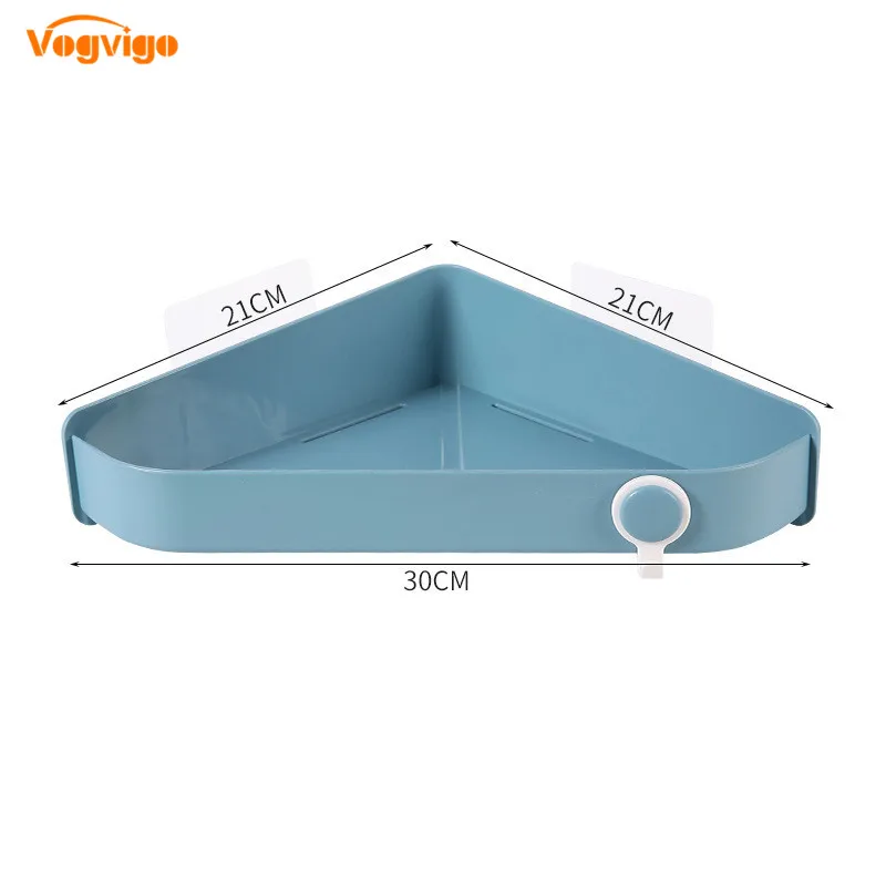 Dark Green SEAAN Corner Bathroom Rack Adhesive Wall Hanging Seamless Organizer For Toilet Basin Kitchen Punch-Free Shower Shelf Tripod - Цвет: Dark Green