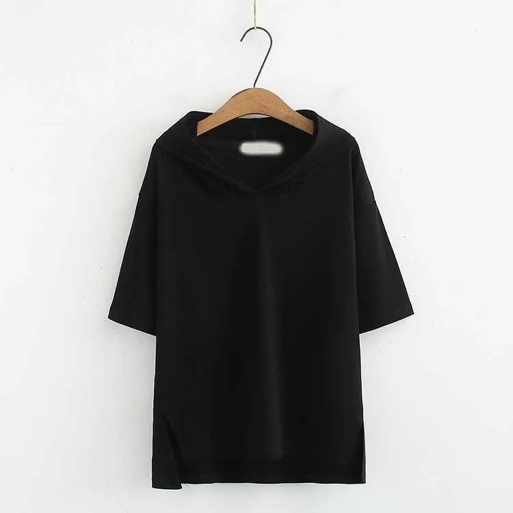 4XL 2019 Плюс Размер повседневные толстовки модные летние женские толстовки свободные с коротким рукавом толстовки с капюшоном