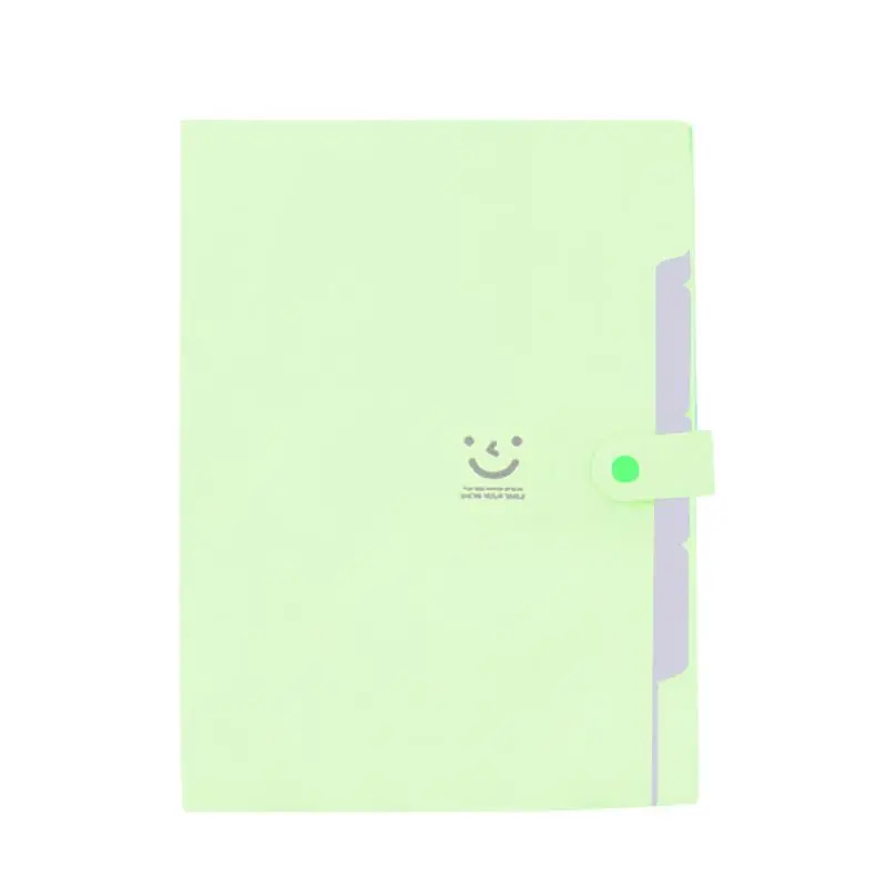 

New10 Color A4 Kawaii Carpetas Smile Waterproof Carpeta File Folder 5 Layers Arc