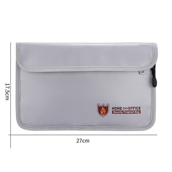 

Fireproof Waterresistant Money Cash Box Secret Document Bag Files Pouch Case