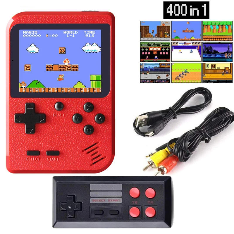 Red Tiptop 400 В 1 игры мини портативный игровой плеер Ретро SUP плюс Ретро видео игровая консоль 400 классические игры в 1 для двух игроков - Цвет: Red