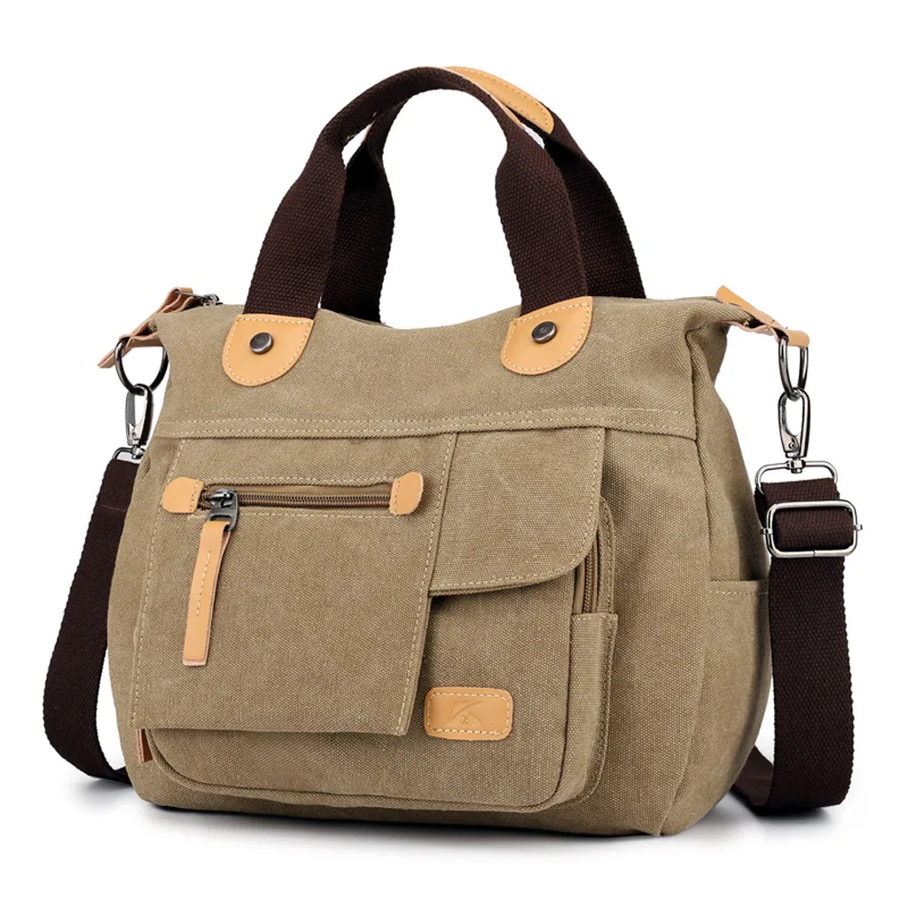 Women Canvas Casual Shoulder Bag Travel Handbag Ladies Zipper Large Capacity Crossbody Messenger Bag Bolsa Feminina Dropship#10
