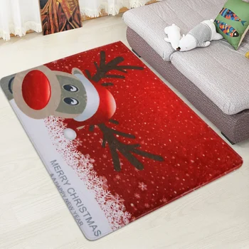 

Cartoon Christmas Pattern Area Rug Soft Non-Slip Door Mat Carpet Floor Mat For Kitchen Living Room Bedroom Hallway