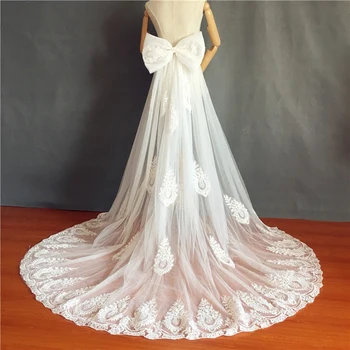 

Removable Tail 2020 New Mrs Win Luxury Lace Embroidery Removable Tail Classic Back Pin Fixed Wedding Movable Tail