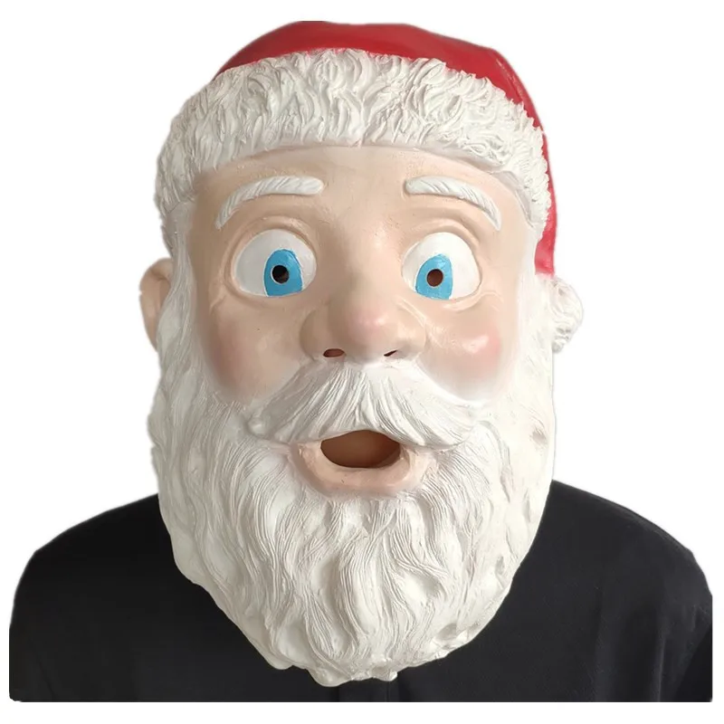 Eraspooky HOHOHO Санта Клаус латексная маска для косплея Рождественский костюм эльфа взрослые рождественские головные уборы карнавальные вечерние реквизиты для выступлений