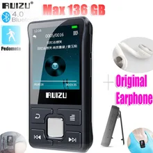 Новейший оригинальный RUIZU X55 Спортивный Bluetooth MP3-плеер 8 ГБ с поддержкой экрана FM, запись, электронная книга, часы, шагомер