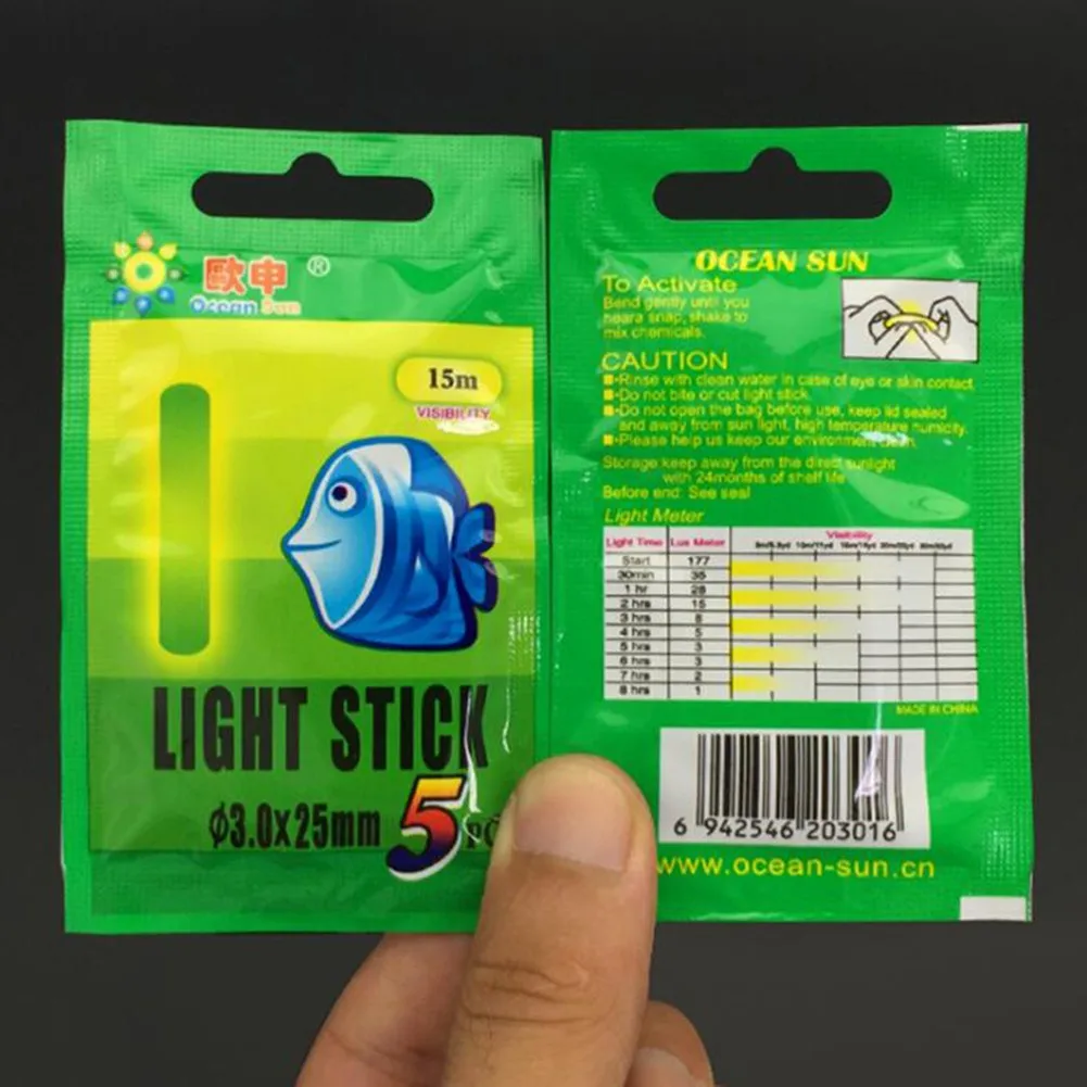 5/сумка 3,0*25 мм Ночной светящийся поплавок для рыбалки Флуоресцентный светильник удочка рыболовные инструменты диапазон 15 м