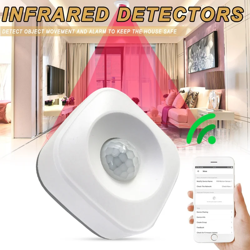 

Smart Wireless PIR Motion Sensor Detector Compatible for Google Home Smart Home Alexa Echo PI669