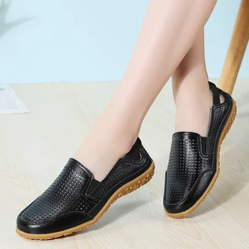 

Women Flats Women's Hollow Out Ladies Plus Size Casual Loafers Non-Slip Female Comfortable Classic Slip On Shoes Woman Footwear