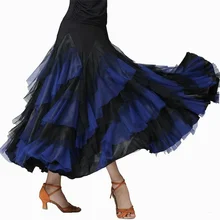 Ladies Ballroom Dance Skirt Modern Tango Waltz Latin Long Swing Mesh 904-B131