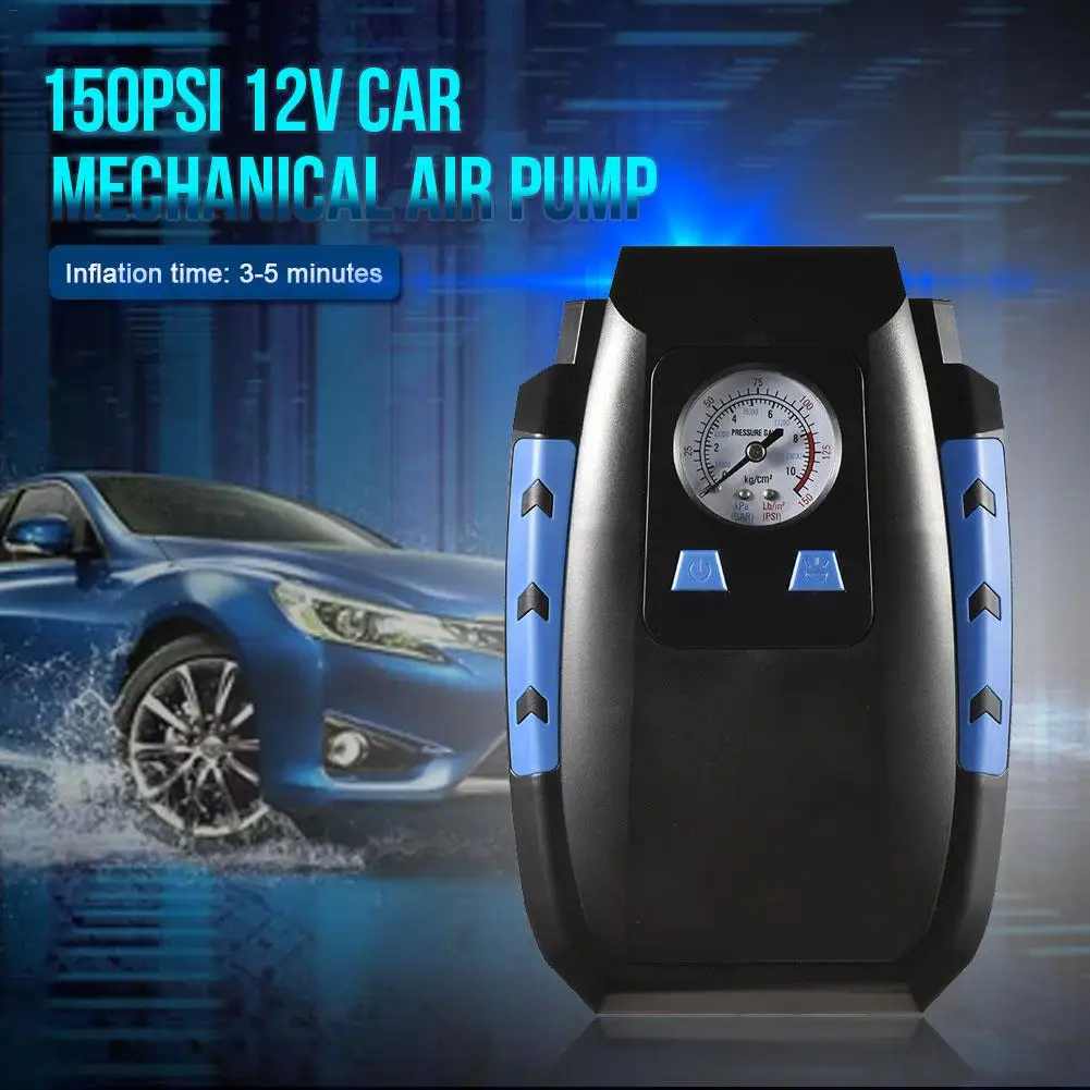 

150PSI 12V Car Mechanical Air Pump Portable Auto Tire Pump Inflator Compressor With LED Light Car Accessories