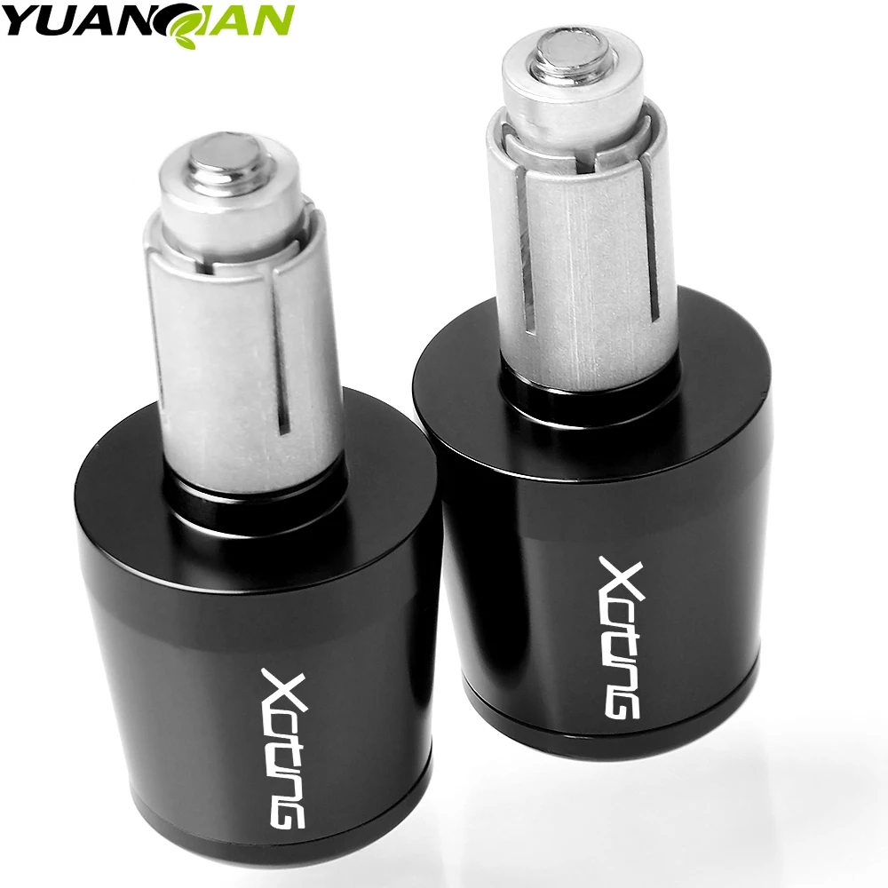 Motorcycle Accessories 7/8" 22MM Handlebar Hand Grips Handle Bar End Cap For KYMCO XCITING 250 300 350 400 400S 500 - Цвет: Black
