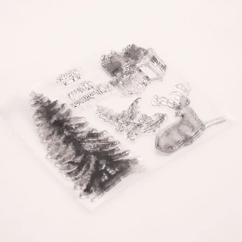 gaufrage PING Tampon transparent en silicone avec motif de rivi/ère//arbre pour scrapbooking d/écoration dalbums