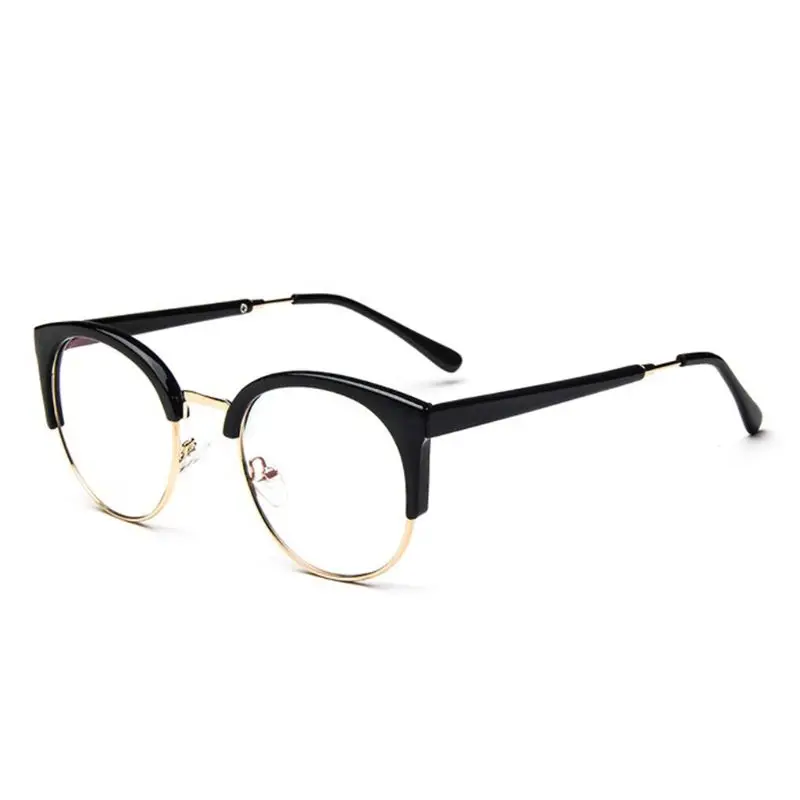 Ретро Мужские и женские прозрачные очки, полуоправа, кошачий глаз, оптические очки - Цвет оправы: 2