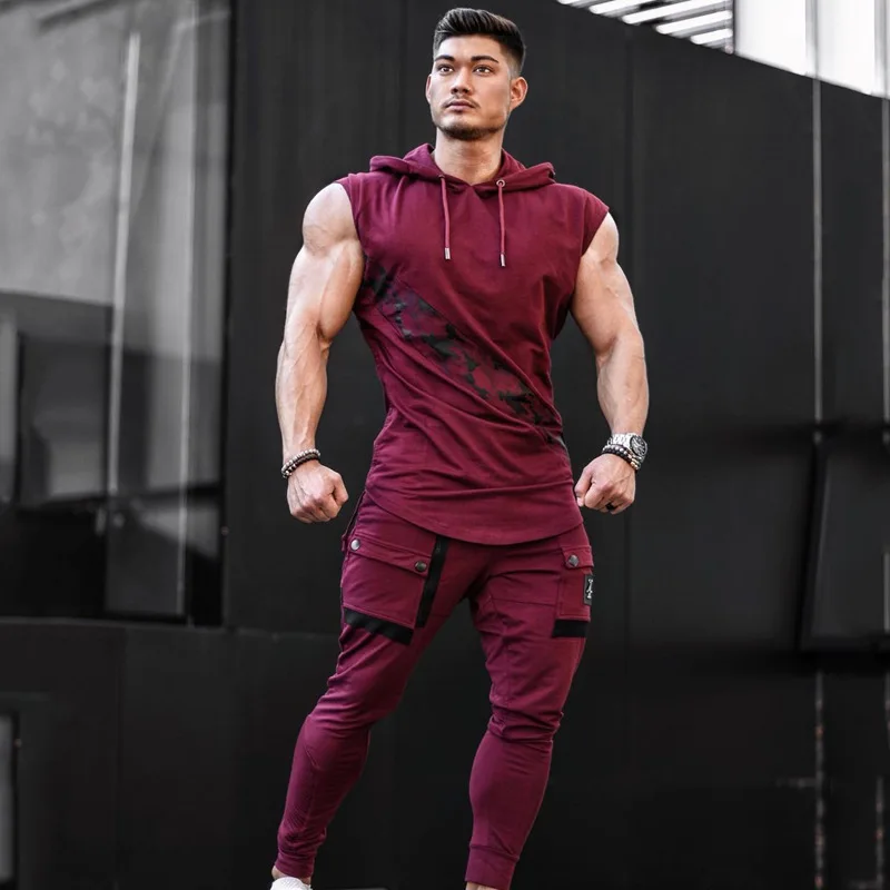 Мужская толстовка без рукавов бодибилдинг спортзал топы на бретелях Crossfits