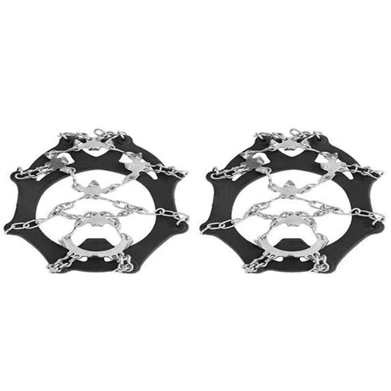 

AUAU-19Teeth Stainless Steel Ice Cleats Spikes Footwear Crampons Ice Snow Grips for Walking Jogging Climbing and Hiking on Snow