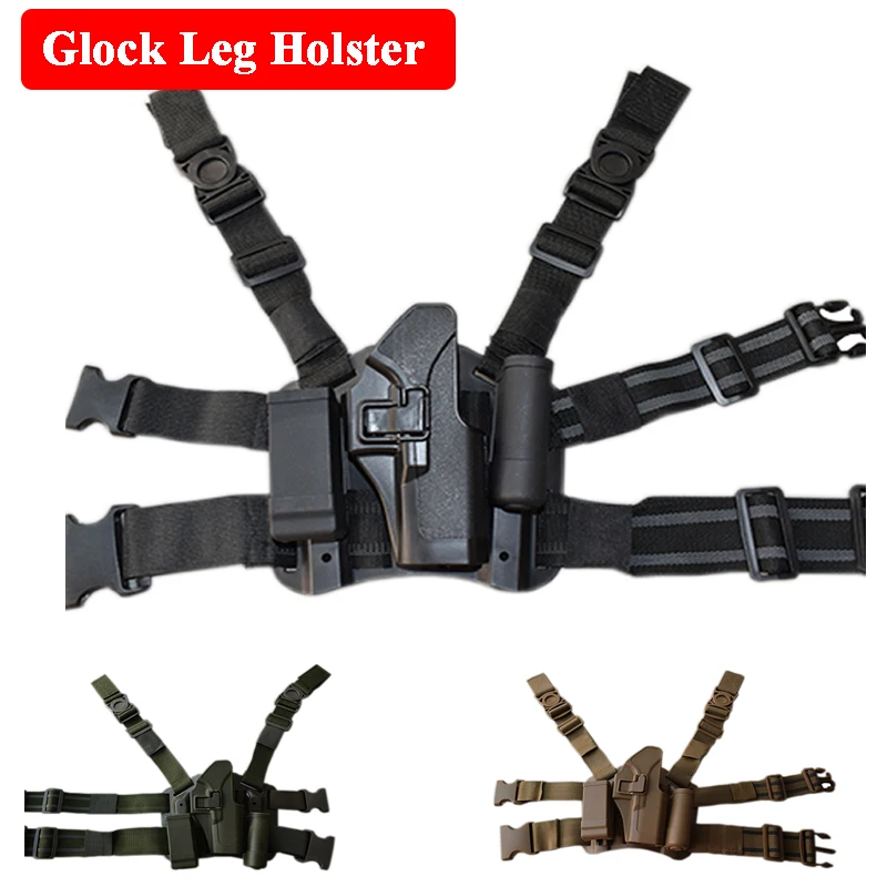 

Glock Accessories Tactical Glock Pistol Leg Holster Hunting Pistol Glock 17 19 22 23 31 32 Military Army Gun Quick Drop Holster