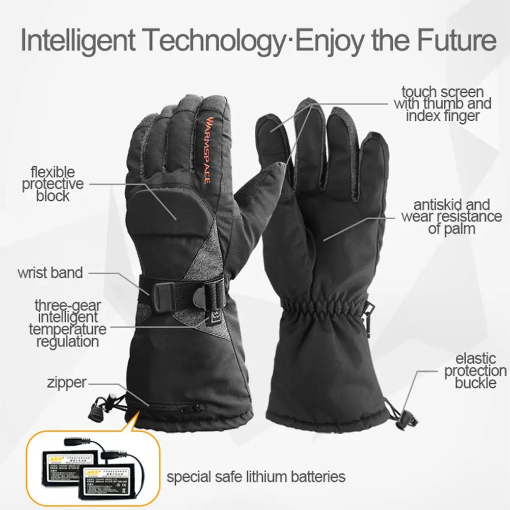 

M/XL Motorcycle Heated Gloves 3.7V/3600mAh Lithium Battery Waterproof Warm Keeping Thermal Heat Gloves For Skiing Riding