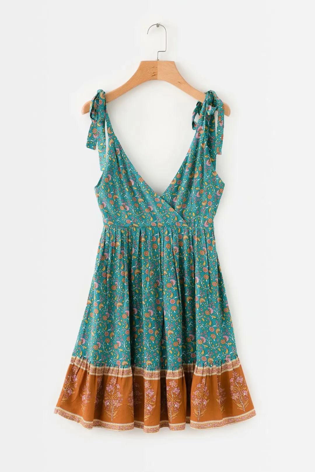 

Europe And America 2019 Spring New Style Slim Fit Slimming Versitile Fashion V-neck Positioning Printing Slip Dress Short Skirt