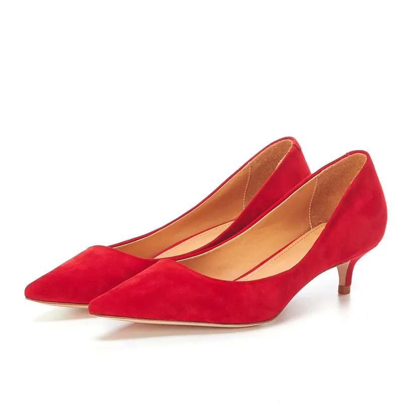 MEMUNIA/ г.; тонкие туфли из высококачественной натуральной кожи; женские туфли-лодочки с острым носком на шпильке; Классические Вечерние и свадебные женские туфли