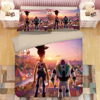 

Cartoon Toy Story Buzz Lightyear Woody Bedding Set Bed Linen Pillowcases Twin Full Queen King Size Boys Adult Duvet Cover
