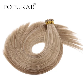 

Popukar European Hair Extensions 0.66g/strand 30strands #18/22 Pre Bonded Stick Straight Real Human Hair Extension Keratin i Tip