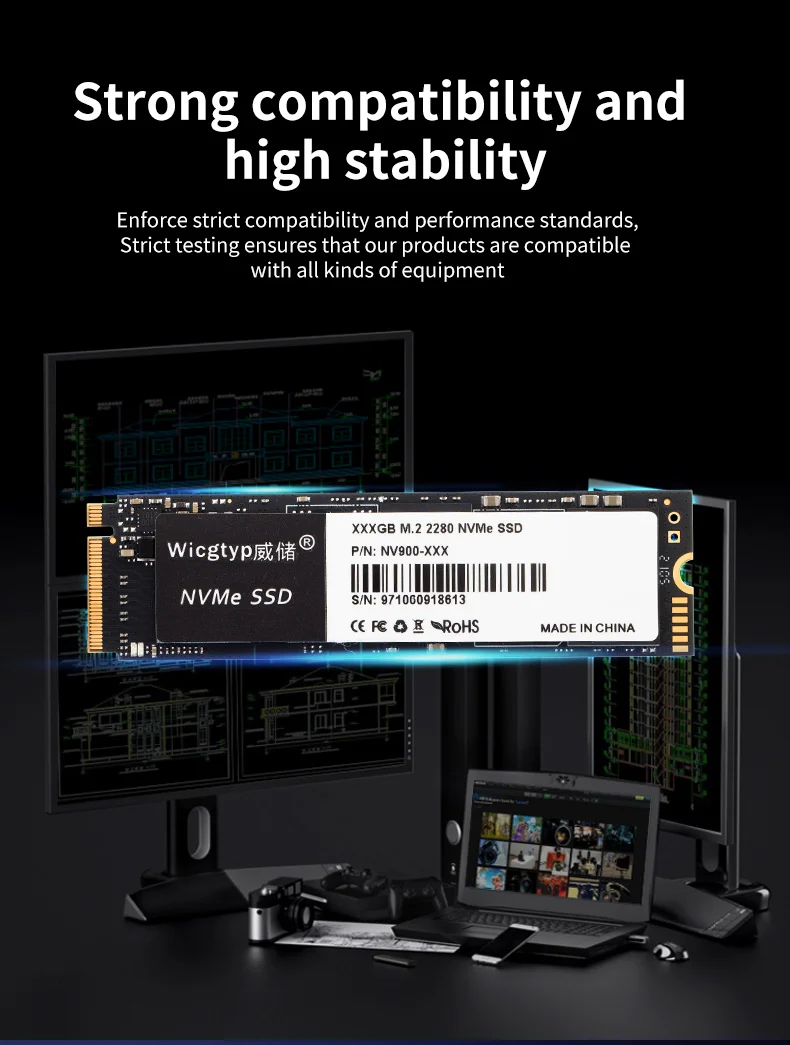unidades de estado sólido internas do disco rígido nvme de wicgtyp nvme gb pcie gen ssd nvme gb para portátil