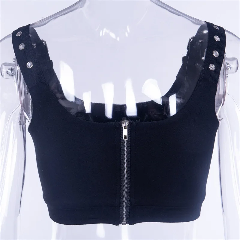 Onoti Molazo готический черный комплект из 2 предметов женский панк короткий топ и длинные штаны уличная мода спортивные костюмы наборы осень