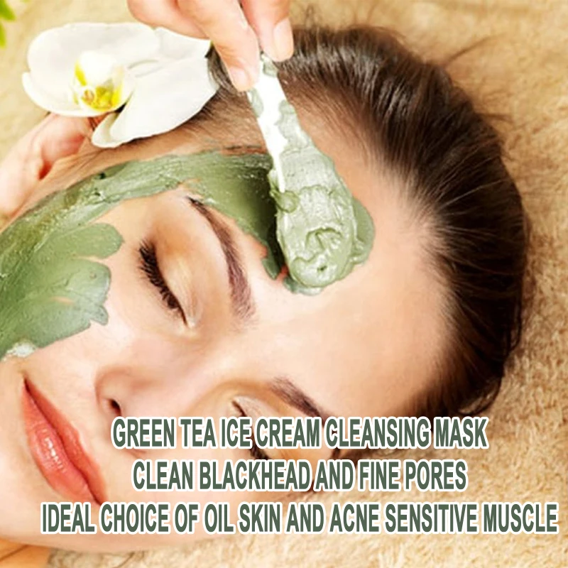 Green Tea Oil Control Acne Clearing Peel Off Beauty Mask Moisturizing Blackhead Remover Fine Pores Skin Face Care Mud Mask TSLM1