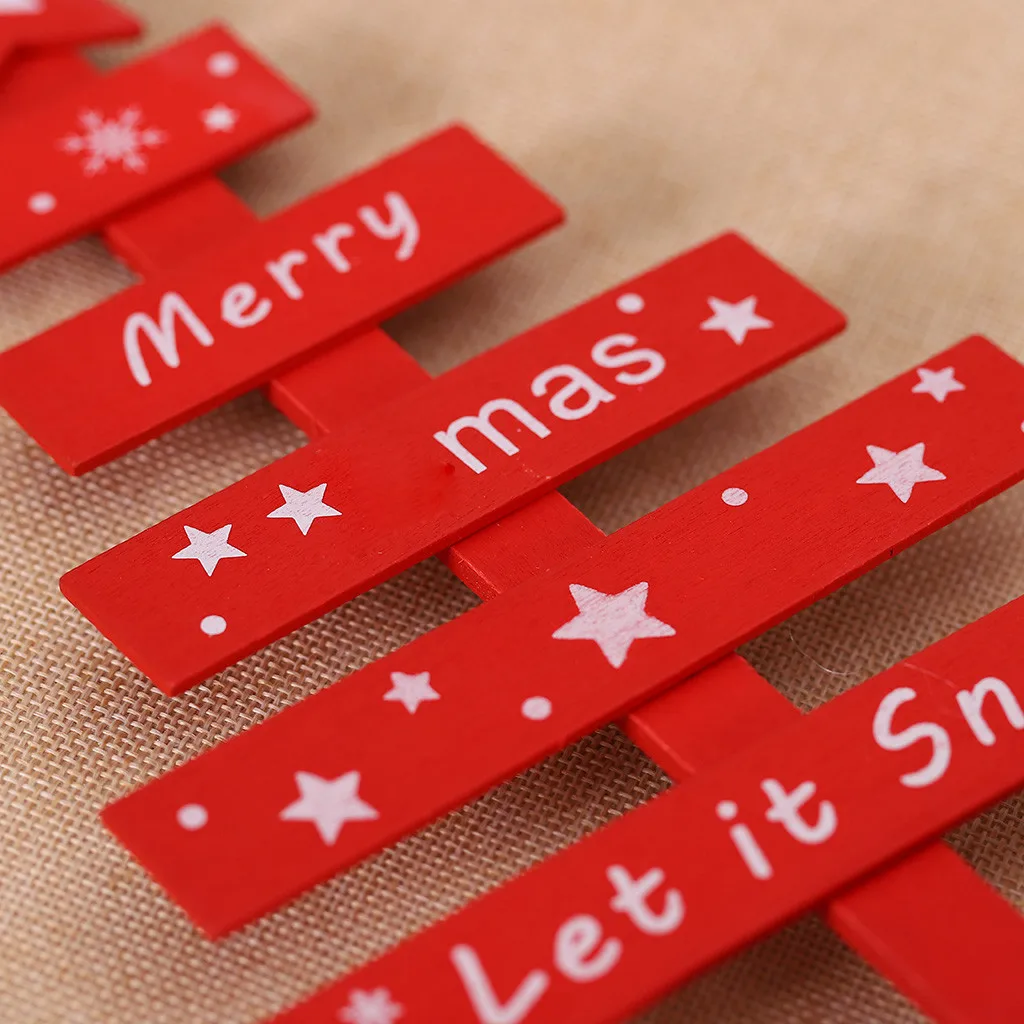 20#Christmas Tree Decorations Ornaments Wooden Cutout Creative Christmas Decorations For Home Decoracion Adornos De Navida