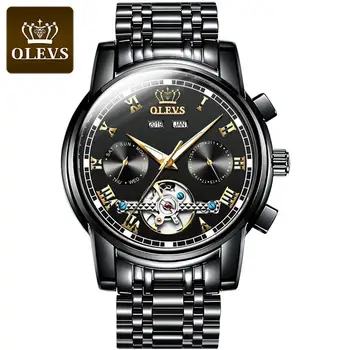 

Top Brand OLEVS mens male roma stainless steel luxury Automatic Mechanical Date Calendar Fashion business creative gift Watches