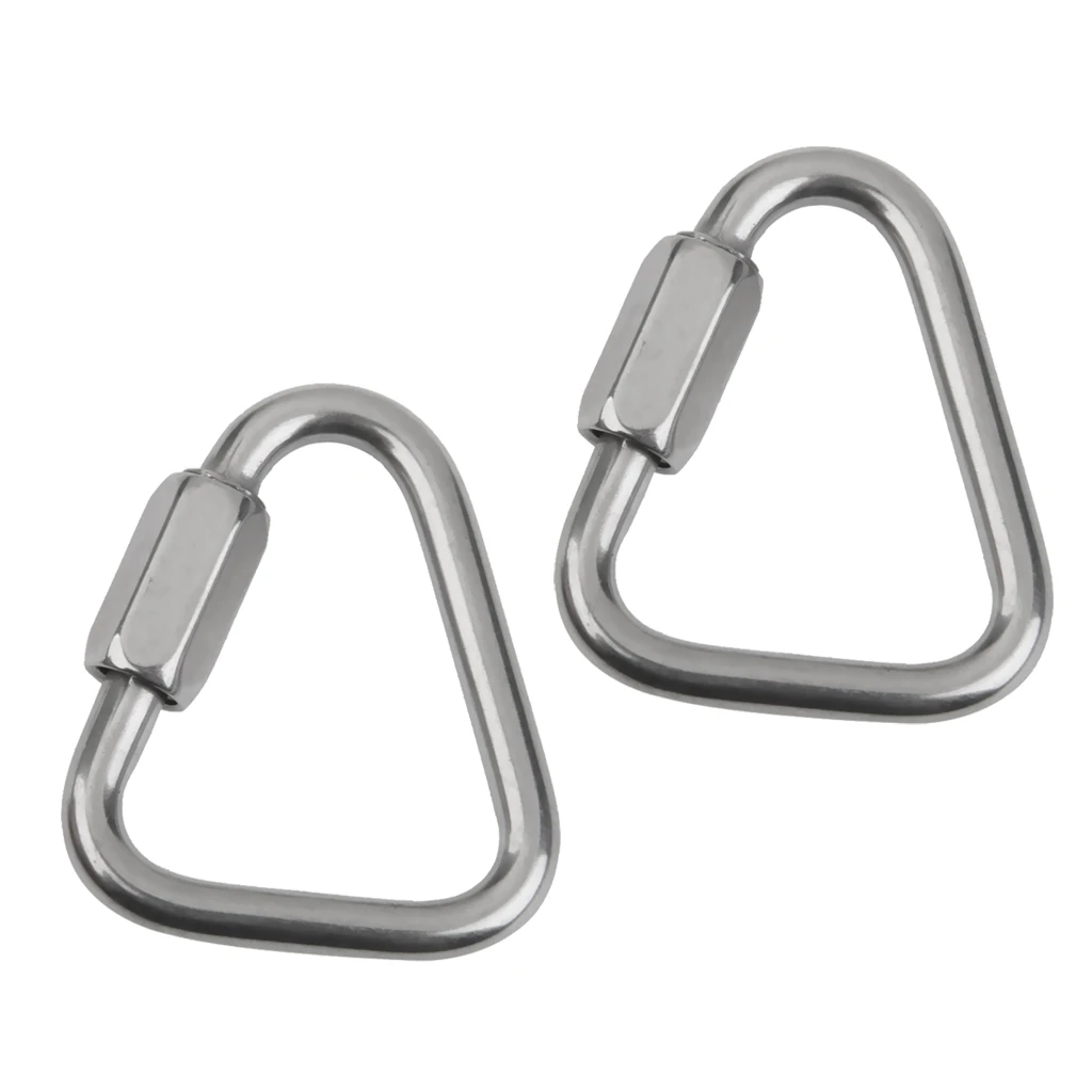 2Pcs 12KN Safety Screw Locking Triangle Shape Carabiner Rock Climbing Caving Accessories