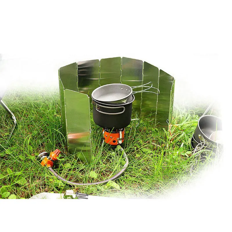 

10 PCs Wind Board Outdoor Barbecue Mountain Climbing Camping Picnic Wind Board Foldable Portable Cover Wind Board Aluminium Plat