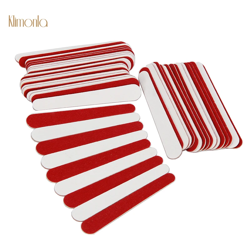 

100Pcs/lot Nail File Buffer Block 180/240 Wooden Sandpaper Red & White Nail Sanding Files Nails Care Manicure UV Polish Tools