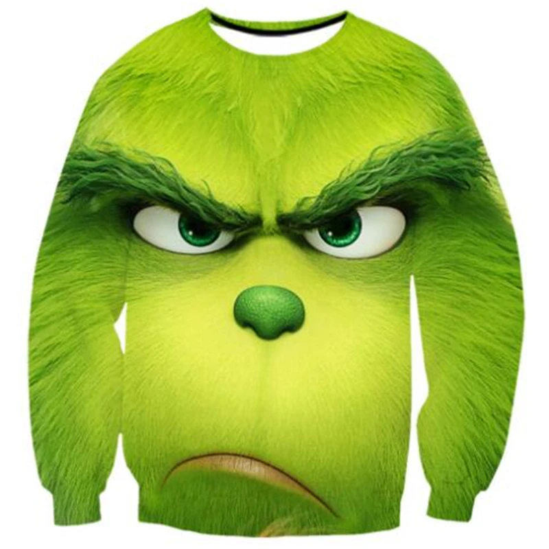 Long sleeve The Grinch худи на молнии для косплея косплей для мужчин и женщин короткий рукав брюки свитер Рождественский костюм 3D принт - Цвет: Long sleeve