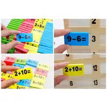 1 Set Authentic Standard Wooden Math Arithmetic Children Domino Game Fun Toys Gift Y4UD