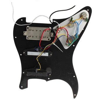 

Electric Guitar Pickguard Pickups Loaded Prewired 11 Hole SSH Black Pearl
