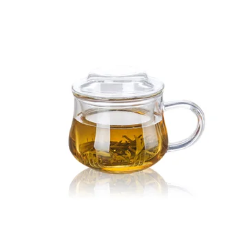 

1x 360ml Heat-Resisting Glass Flower Tea Pot Office Cups with infuser & Lid