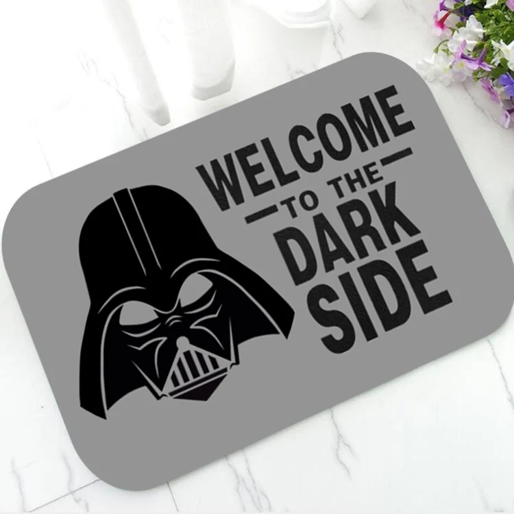 

Funny Grey Brown Star Wars Welcome To The Darkside Doormat Darth Vader Cool Bath Kitchen Mat Floor Entry Rug Carpet Gift 50x80