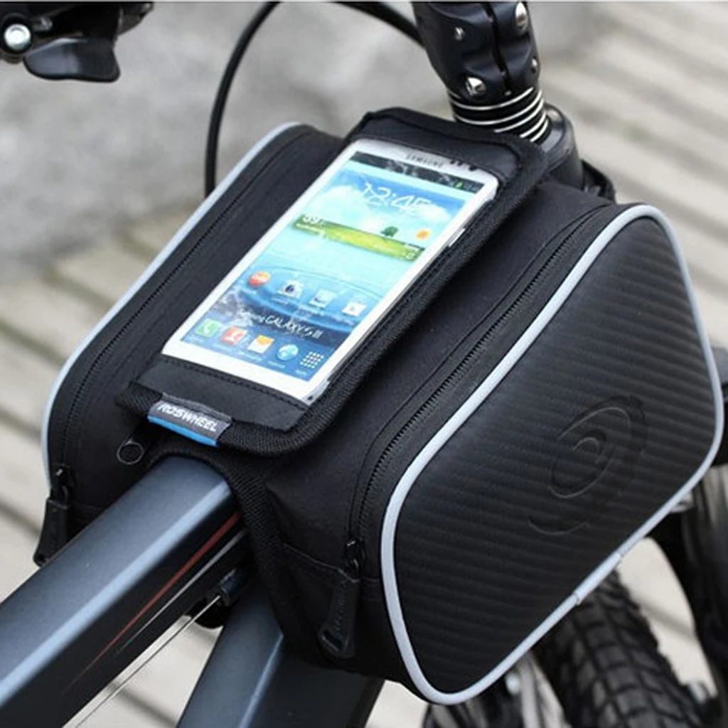 Bicycle Handlebar Mount Holder Front Frame Pannier Saddle Bag For Phone