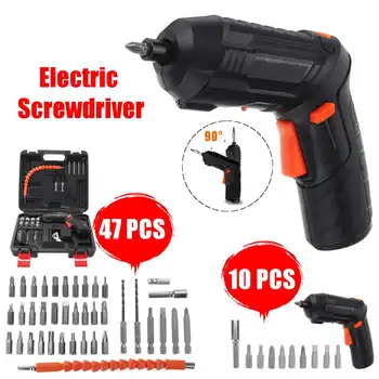 

47pcs/10pcs 3.6V Mini Electric Screwdriver Tools set Light LED Cordless Drill USB Rechargeable Home Tools