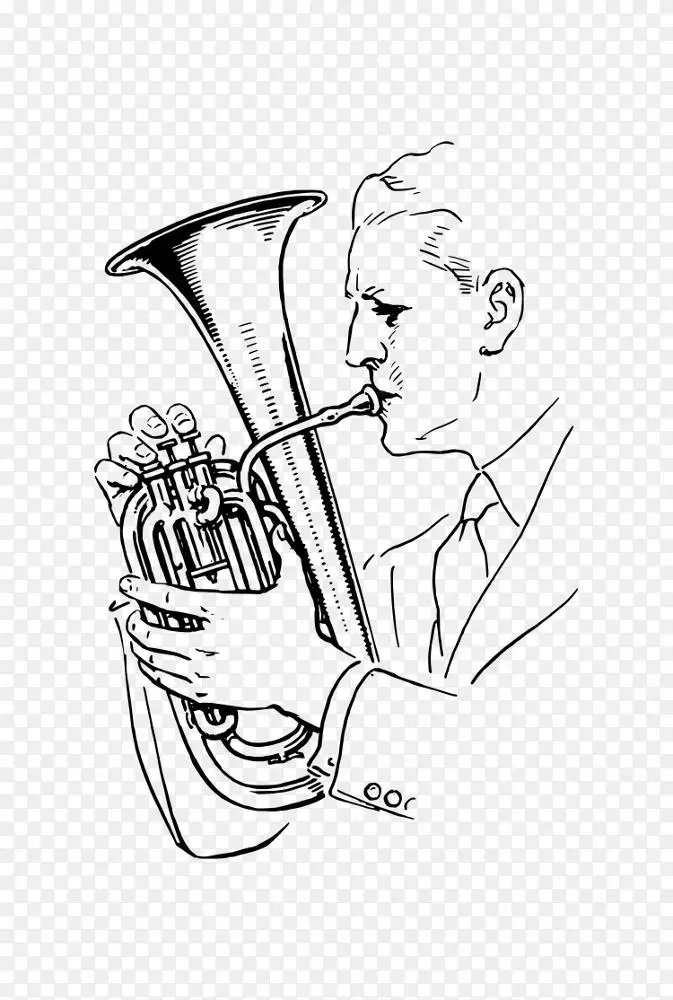乐器男高音喇叭画.乐器