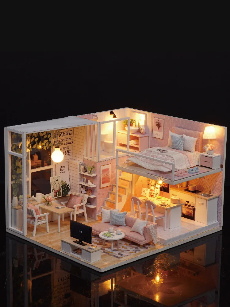 

House Assembled DIY Hut Mini Small House Model Handmade Creative Adult for Making Birthday Gift Women's Toy