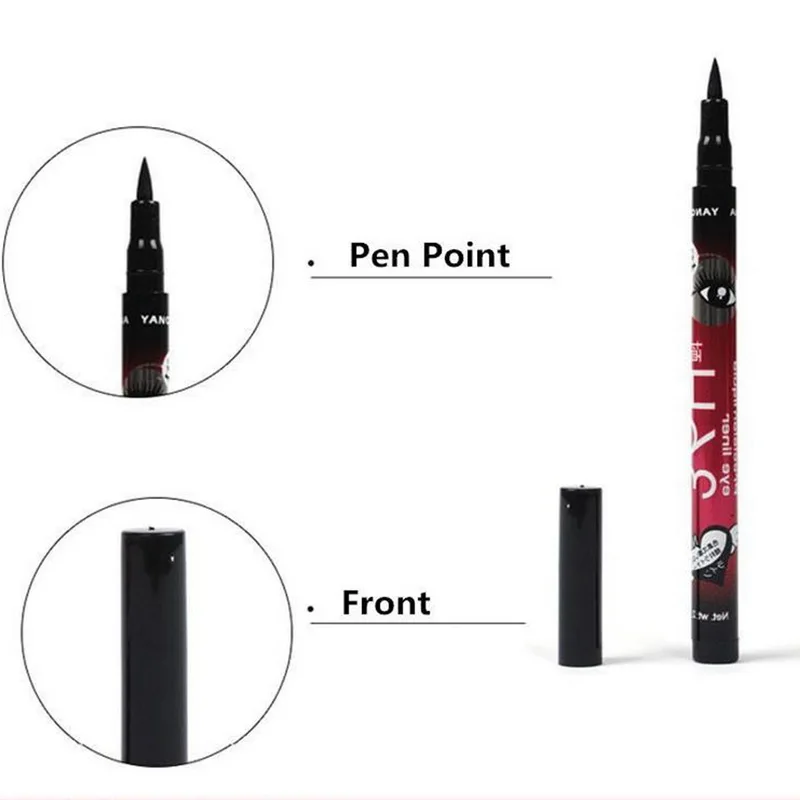 1 шт., черный стойкий карандаш для подводки глаз, водостойкий жидкий карандаш для подводки глаз, стойкая к размазыванию, косметический макияж для глаз, Прямая поставка