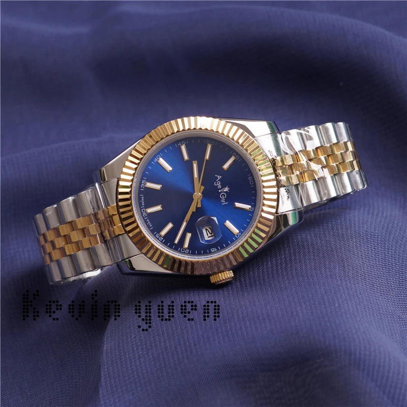 5 Топ 41 мм Datejust сталь синие часы Мужские механические Автоматические часы люксовый бренд Бизнес Мода President Desinger часы - Цвет: 5