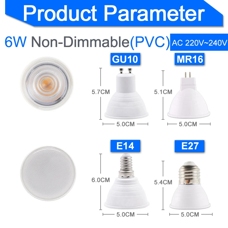 Затемнения светодиодный светильник MR16 E27 GU10 E14 MR11 Светодиодный точечный светильник 6W 7W 8W 220V AC12V точечный светодиодный лампы светильник Lampada Bombillas холодной теплый белый